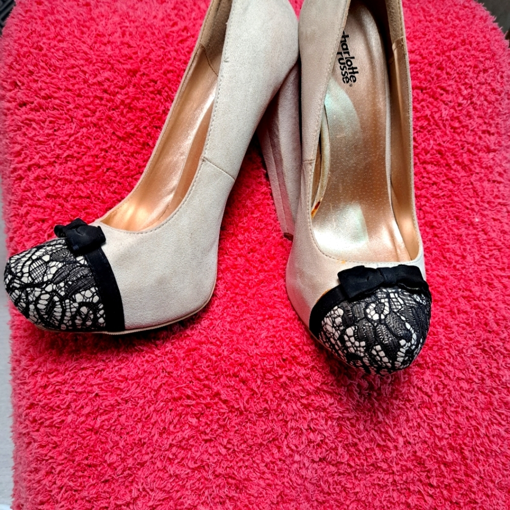 Charlotte Russe Faux Suede & Lace Platform
